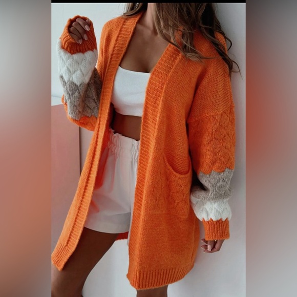 Sweaters - #13 Demi Fall Cardigan-Orange